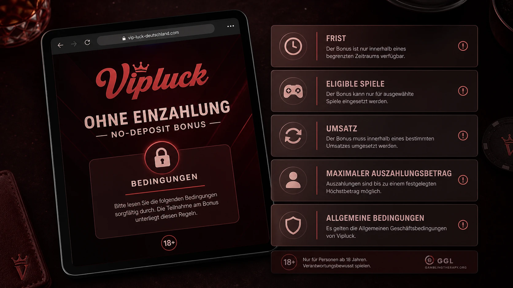 Einschränkungen beim Bonus ohne Einzahlung