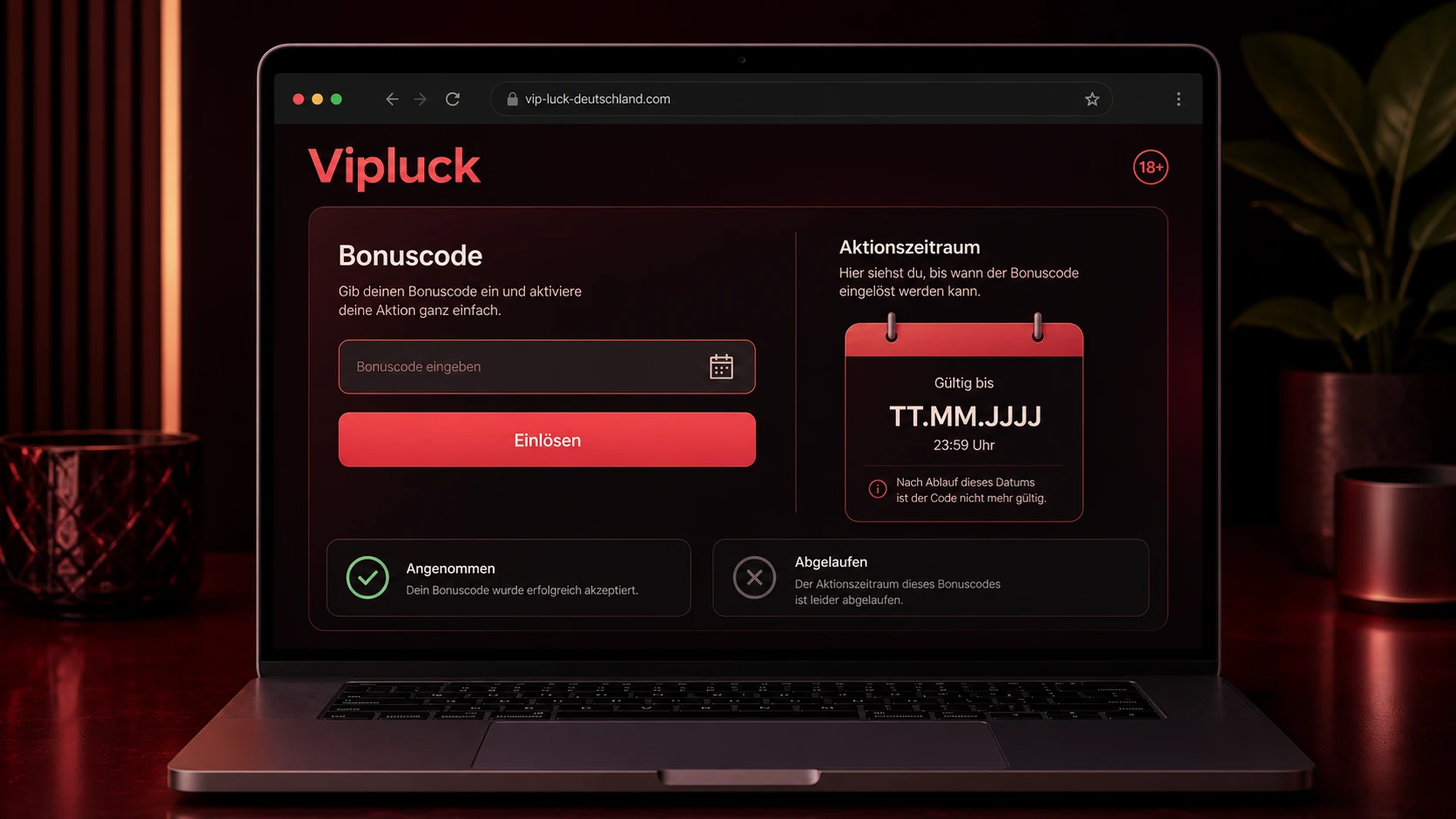 Bonuscodes und Aktionszeiträume