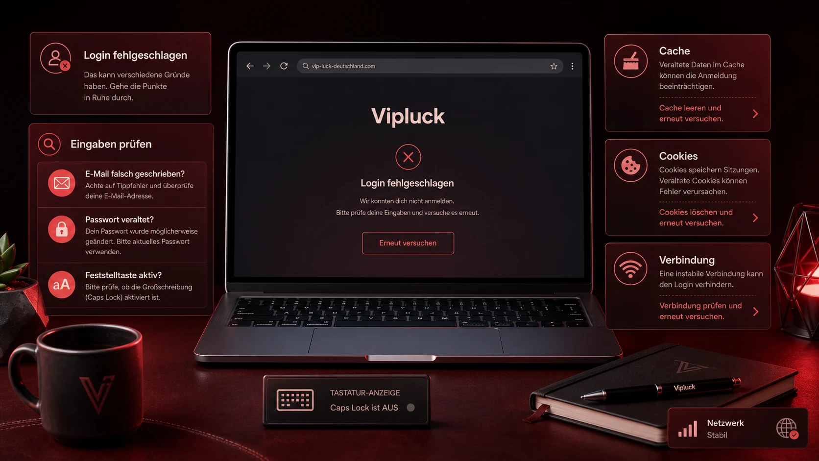 Warum funktioniert der Vipluck Casino Login nicht?