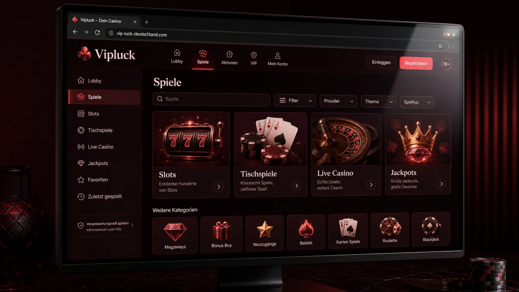 Was bietet das Vipluck Online Casino?